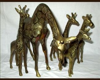 Lovely Brass Giraffes 