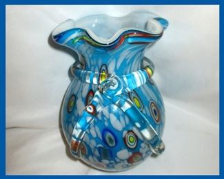Beautiful Millefiori Glass Vase 