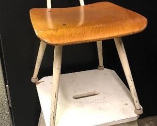 Vintage Stool and School Chair