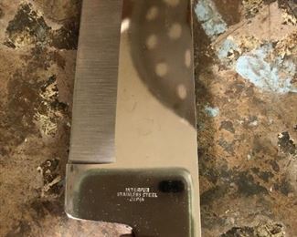 Vintage Interpur Stainless Steel Japan Chef's Knife w Wood Handle