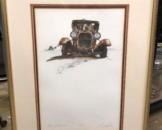 Larry Greer Signed Litho "Mrs. Jordan's Car"