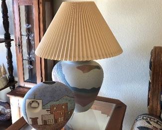 Table Lamps, Assorted Vases