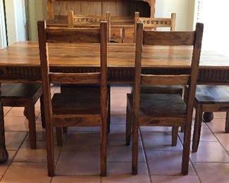 Solid Wood Gorgeous Table w 6 Chairs