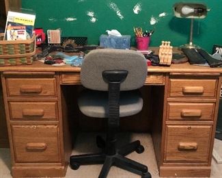 Oak Desk, Office Chair