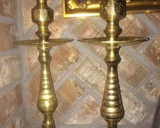 Cool large vintage brass candlesticks