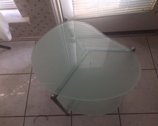 glass and metal table