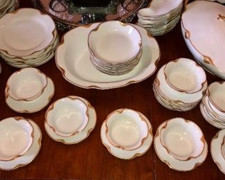 Havilland china custard bowls with under-plates.  