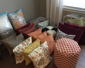 Lots and lots of pillows, pillow covers, comforters, blankets, and linens not pictured.