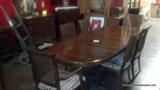 Ethan Allen Table with 3 leaves and 6 chairs