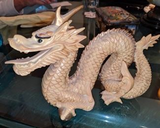 Carved resin dragon