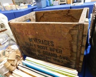 Wooden root beer crate