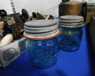 Vintage Blue Ball Mason jars