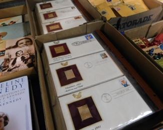 Golden first day cover stamps