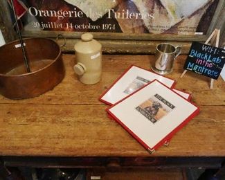 Copper Pot, Pottery Foot Warner 