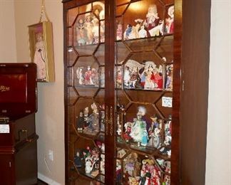 Fabulous Oriental Style Cabinet FILLED w/ 100's of dolls from around the world