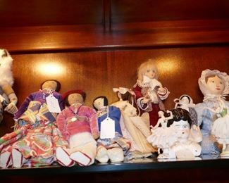 China Head Doll, Dresden Dancers, Folk Art Doll
