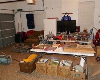 Garage #2 is full of hunting and fishing misc., Nice Freezer, Luggage and Electronics, man stuff and more