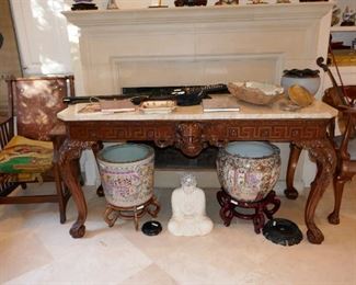 Great Carved Sideboard w/ marble top
