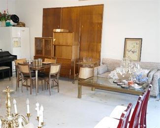 GREAT mid C. wall unit, table, sofa, card table w/ chairs, cart and more