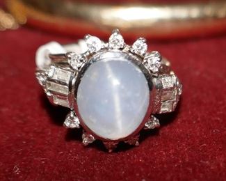 Fine Star Sapphire w/ diamonds ring