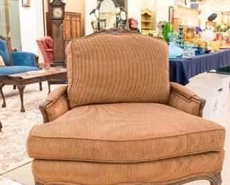 We have two of these TAYLOR KING accent chairs! So comfortable and big enough to hold more than one. The seat cushions measure 36" wide.