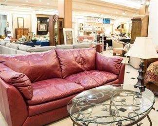 We have two of these leather sofa's! The coffee table is super nice too.