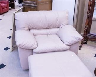Leather chair and ottoman!