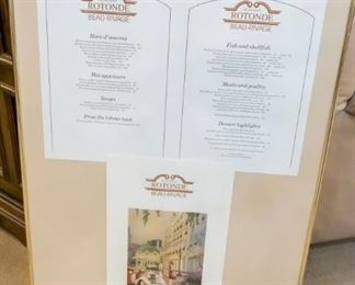 Restaurant menu for the Rotonde Beau-Rivage!