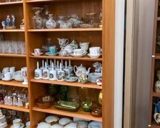 Bell collection, tea cups, Denim Days, vintage glassware and new!