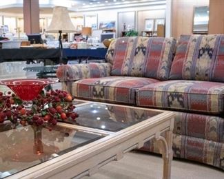 Glass Coffee Table and love seat!