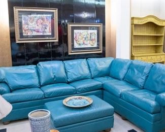 Ethan Allen leather sectional - SO NICE!