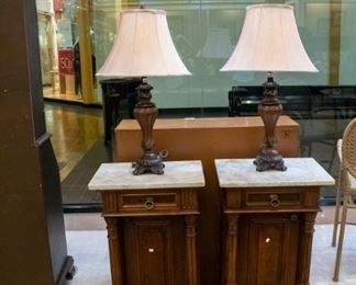 Marble top antique tables