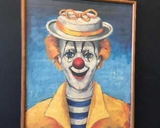 Red Skelton girl clown litho dated 1950 - the picture is signed to (to Brent my friend by Red)