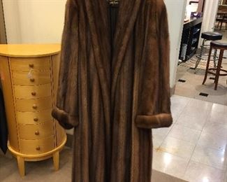 TAKING BIDS on this Natural Wild full length mink coat - Bisang (Neiman Marcus), purchased 1991 with paid receipt. Appraised in 1991 for $21,500 (copy is attached to coat).