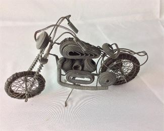 Motorcycle Wire Art, 12" W.