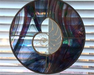 Glass Art, 9" diameter.