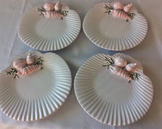 Shell Plates, Portugal, 8 1/2" diameter.