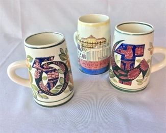 50th Anniversary of the Soviet Union Ceramic Mugs and Kremlin Moscow Ceramic Mug.