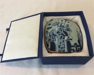 Chinese Shard Box, 5 1/2" x 5 1/2".