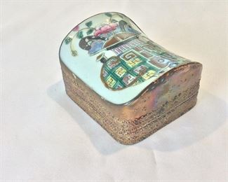 Chinese Shard Box, 4 1/4" x 3 3/4".