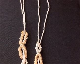 Ostrich Shell Bead Necklace, 27" L.