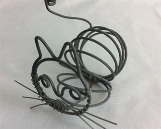 Wire Art Cat, 5 1/2" H.
