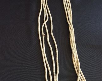 Ostrich Shell Bead Necklace, 128" L. 
