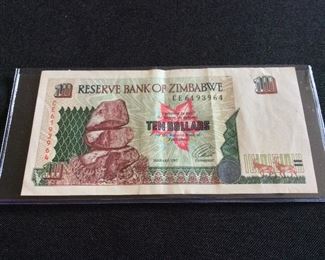 Zimbabwe 10 Dollars, 1997.