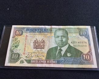 Kenya 10 Shillings, 1993.