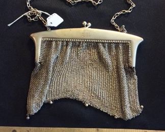 German Silver Mesh Hand Bag. 