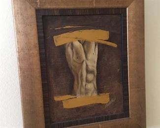 Male nude bust painting 