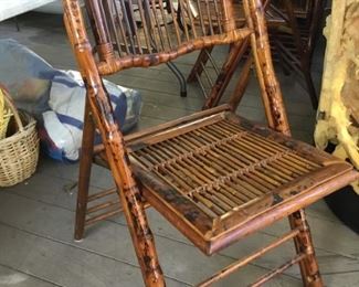Set of 8 bamboo chairs 