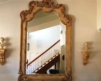 Large wall hung mirror Can also stand on the floor.