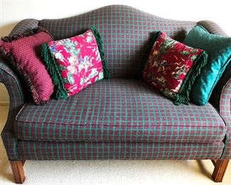 Small camel back sofa